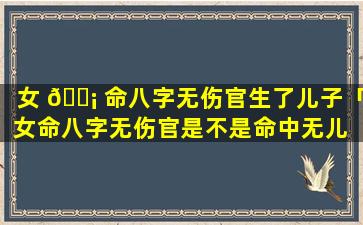 女 🐡 命八字无伤官生了儿子「女命八字无伤官是不是命中无儿 🦟 子」